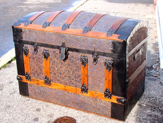 A fine late 19th century American Steamer Trunk by Yale & Towne, Stamford, CT., circa 1883-1890
